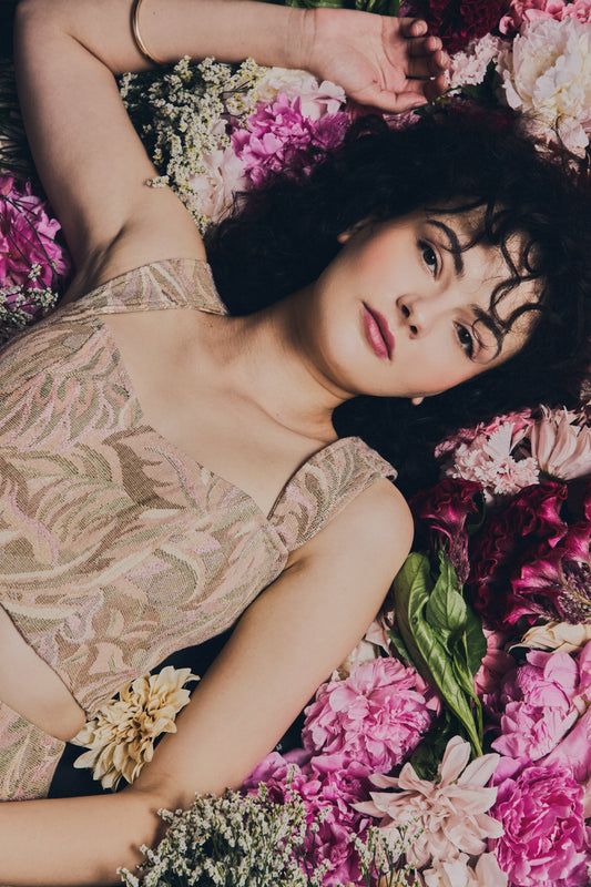 Crop top Fougère rose